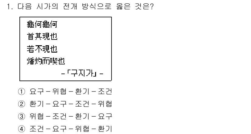 9급_국가직_공무원_국어 2017년 1번 - 정답 2번인 이유는 '완전한 요 고리'의 구성을 통해 주요 요소인 '요구... 에 관한 핵심 기출문제