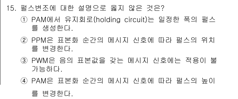 9급_국가직_공무원_무선공학개론 2017년 15번 - 5. PWM은 전압의 평균값을 조절하기 위해 신호의 폭을 변화시키는 방식... 에 관한 핵심 기출문제