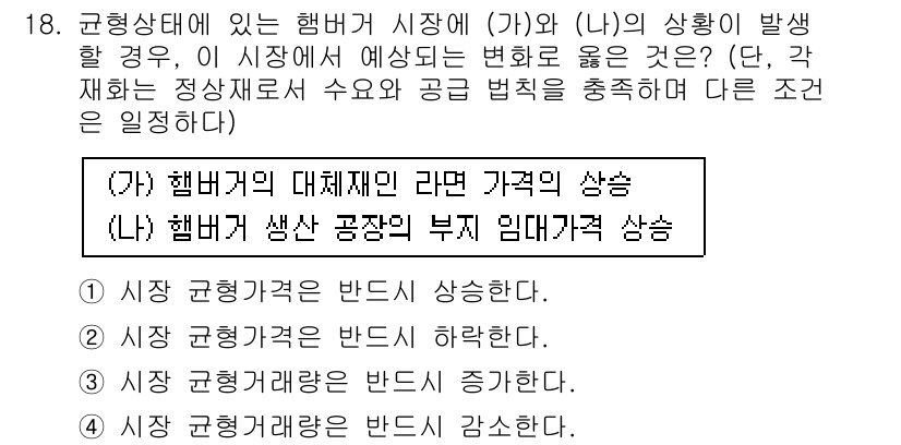 9급_국가직_공무원_사회 2015년 18번 - 문제에서 제시된 (가)와 (나)의 대체효과와 소득효과를 분석하면, (가)... 에 관한 핵심 기출문제