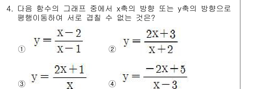 9급_국가직_공무원_수학 2017년 4번 - 주어진 함수들 중에서 기울기가 0이거나 정의역이 제한된 경우, 두 축 방... 에 관한 핵심 기출문제