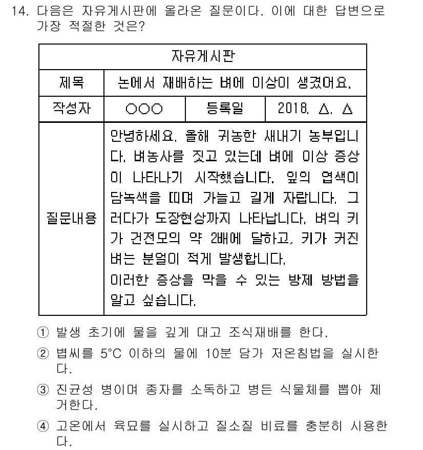 9급_국가직_공무원_식용작물 2019년 14번 - . 

해설: 주어진 문제는 논의의 주제를 명확히 하여 독자의 이해를 돕... 에 관한 핵심 기출문제
