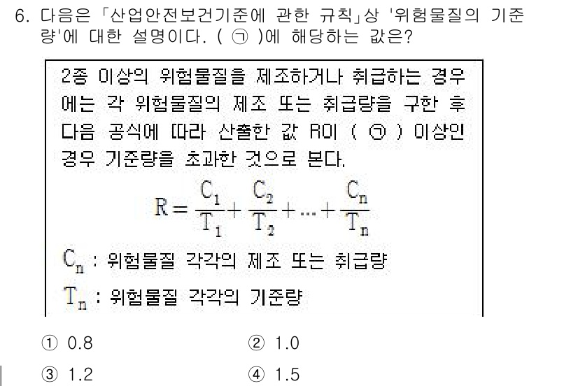 9급_국가직_공무원_안전관리론 2017년 6번 - 위험물질의 기준량은 각 위험물질별 특성을 반영하여 산출된다. 따라서 위험... 에 관한 핵심 기출문제