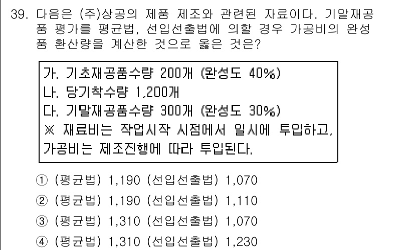 전산회계운용사_2급 2015년 37번 - 문제에서 제시된 가정에 따라 각 항목의 평가 비율을 계산하면, 총 재무 ... 에 관한 핵심 기출문제
