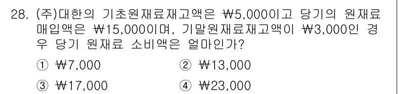 전산회계운용사_2급 2018년 28번 - 해당 자격증의 핵심 개념을 묻는 객관식 문제