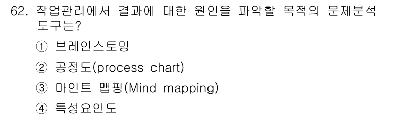 인간공학기사 2019년 62번 - 해당 자격증의 핵심 개념을 묻는 객관식 문제