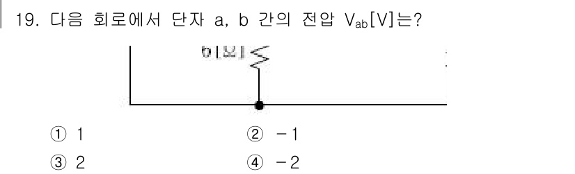 9급_국가직_공무원_전기이론 2018년 19번 - 주어진 회로의 단자 a, b 사이의 전압 \( V_{ab} \)는 저항에... 에 관한 핵심 기출문제