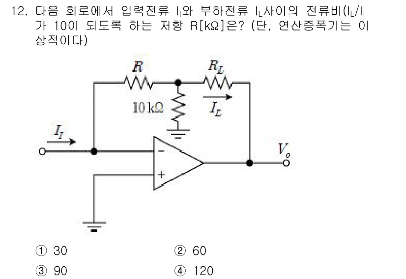 9급_국가직_공무원_전자공학개론 2016년 12번 - 회로에서 주어진 입력전류 \( I_p \)와 부하전류 \( I_L \)의... 에 관한 핵심 기출문제