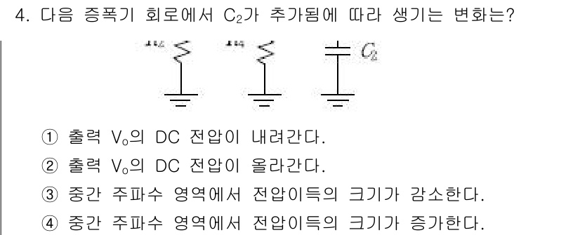 9급_국가직_공무원_전자공학개론 2017년 4번 - C가 추가될 때 전압 V0의 DC 전압은 커패시터의 충전 및 방전 특성에... 에 관한 핵심 기출문제