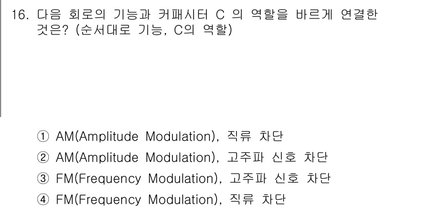 9급_국가직_공무원_전자공학개론 2019년 16번 - AM(Amplitude Modulation)은 신호의 진폭을 변조하여 정... 에 관한 핵심 기출문제