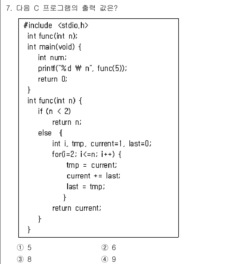 9급_국가직_공무원_컴퓨터일반 2016년 7번 - 프로그램의 출력은 함수 `func(n)`의 함수 호출 결과에 따라 달라집... 에 관한 핵심 기출문제