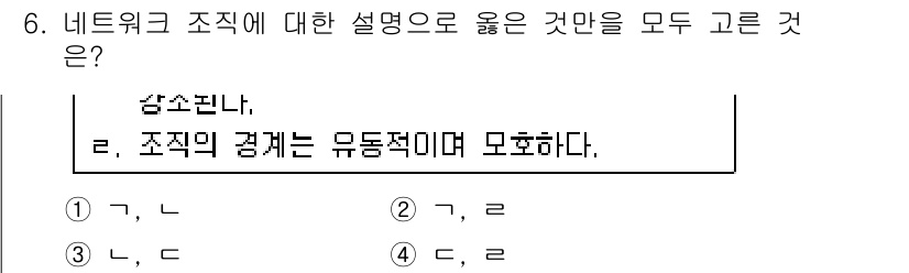 9급_국가직_공무원_행정학개론 2015년 6번 - 조직의 경계는 유동적인 특성을 가지며, 이는 조직의 환경 변화나 내부 구... 에 관한 핵심 기출문제