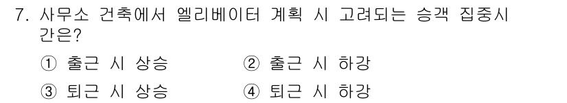 실내건축기사(구) 2019년 7번 - 해당 자격증의 핵심 개념을 묻는 객관식 문제