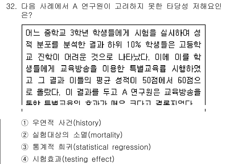 사회조사분석사_1급 2016년 32번 - 해당 자격증의 핵심 개념을 묻는 객관식 문제