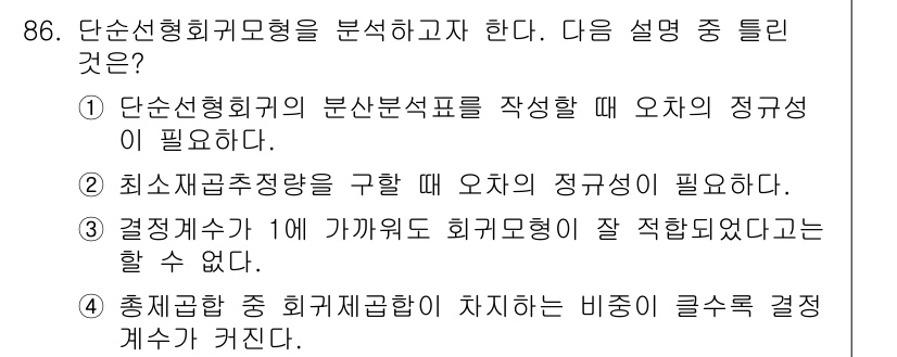 사회조사분석사_1급 2016년 86번 - 단순형 회귀모형을 분석할 때는 독립변수와 종속변수 간의 관계를 명확히 이... 에 관한 핵심 기출문제