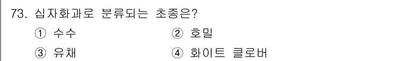 축산기사 2019년 73번 - 심자화과는 심자(즉, 열매)로 분류되는 식물로, 주로 곡물과 관련된 작물... 에 관한 핵심 기출문제