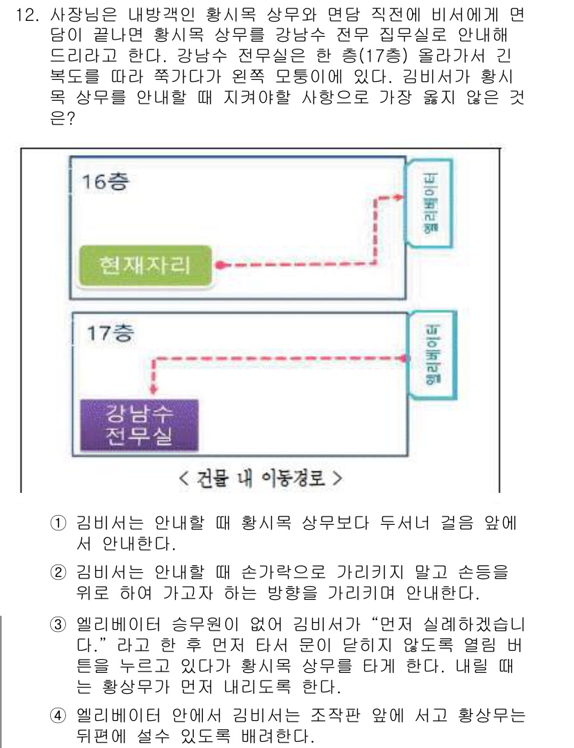 비서_2급 2017년 12번 - 정답은 2입니다. 상장들을 균형 있게 배치하여 눈에 잘 띄게 하고, 방문... 에 관한 핵심 기출문제