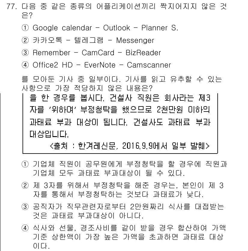 비서_1급 2016년 77번 - 인사관리와 관련된 업무는 건설 현장에서 필요하며, 사무행정과 관련된 역할... 에 관한 핵심 기출문제