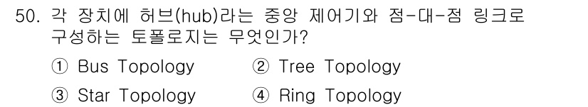 네트워크관리사_1급 2019년 52번 - 해당 자격증의 핵심 개념을 묻는 객관식 문제