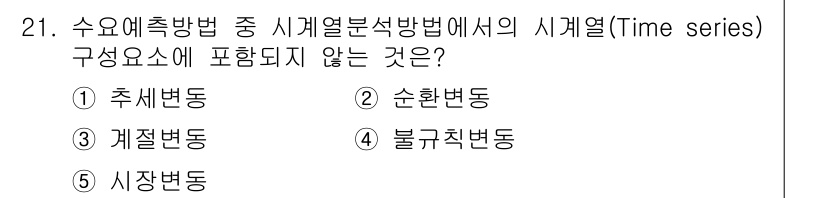 물류관리사_1교시 2016년 21번 - 해당 자격증의 핵심 개념을 묻는 객관식 문제