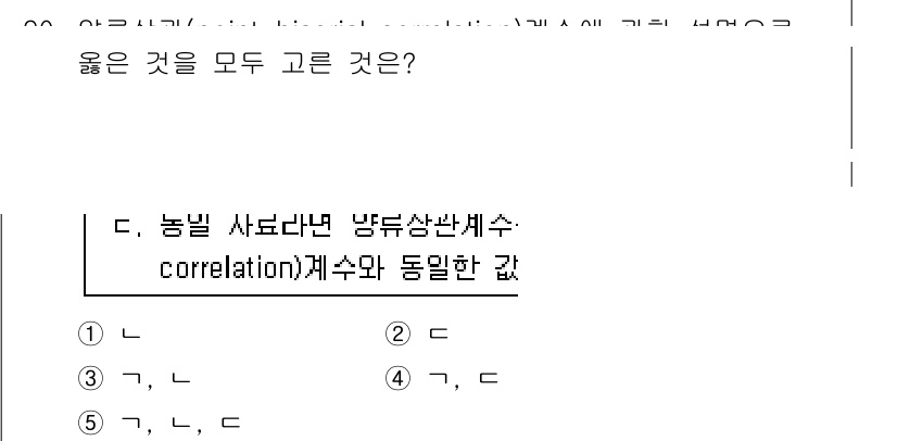 청소년상담사_1급(1교시) 2015년 90번 - 상관계수(correlation)는 두 변수 간의 관계의 강도와 방향을 나... 에 관한 핵심 기출문제