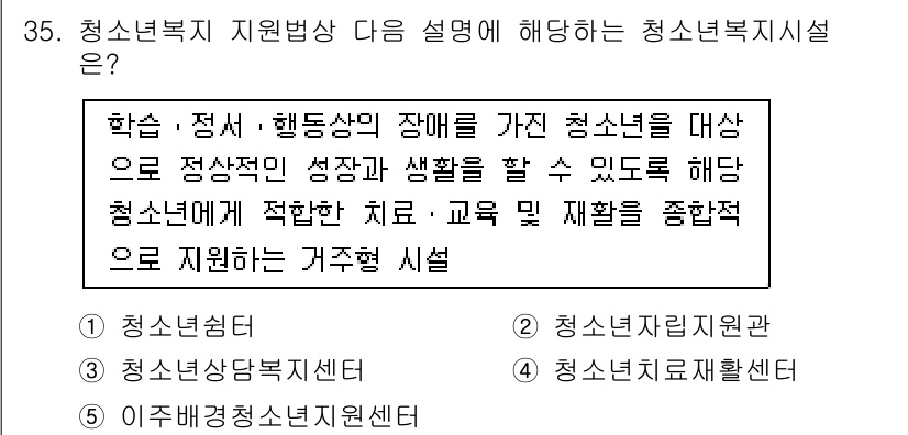 청소년상담사_1급(1교시)(구) 2016년 35번 - 청소년복지 지원방상에서 제시된 내용은 학습, 정서 및 행동상의 장애를 가... 에 관한 핵심 기출문제
