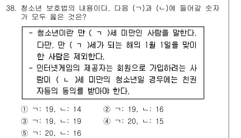 청소년상담사_1급(1교시)(구) 2016년 38번 - 청소년 보호법의 내용에 대해 언급하고 있으며, 제시된 경우들에서 해당 조... 에 관한 핵심 기출문제