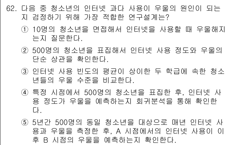 청소년상담사_1급(1교시)(구) 2016년 62번 - 해당 자격증의 핵심 개념을 묻는 객관식 문제