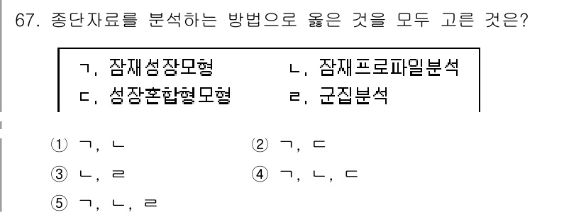 청소년상담사_1급(1교시)(구) 2019년 67번 - 문항에서 제시된 분석 방법들은 각각 특정한 분석 목적에 맞게 설계된 방법... 에 관한 핵심 기출문제