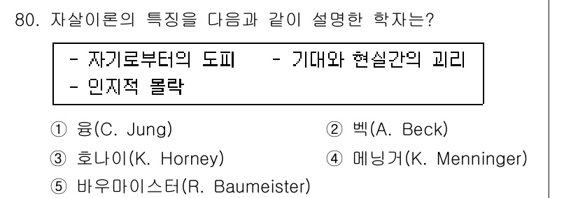 청소년상담사_1급(2교시)(구) 2016년 80번 - 해당 자격증의 핵심 개념을 묻는 객관식 문제
