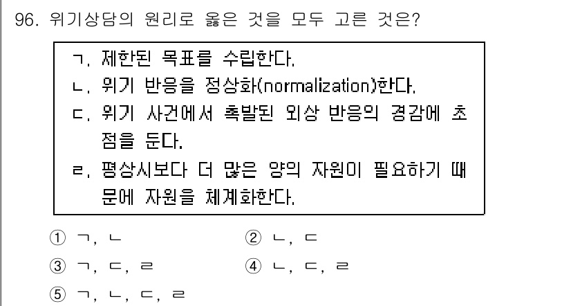 청소년상담사_1급(2교시)(구) 2016년 96번 - 해당 자격증의 핵심 개념을 묻는 객관식 문제