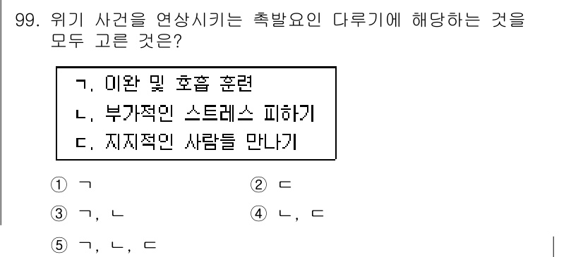 청소년상담사_1급(2교시)(구) 2016년 99번 - 해당 자격증의 핵심 개념을 묻는 객관식 문제