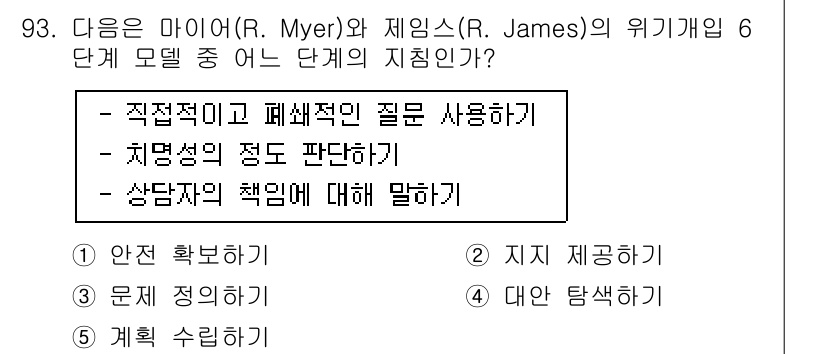 청소년상담사_1급(2교시) 2016년 93번 - 해당 자격증의 핵심 개념을 묻는 객관식 문제