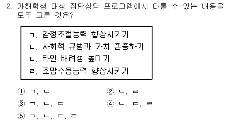 청소년상담사_1급(2교시)(구) 2018년 2번 - 해당 자격증의 핵심 개념을 묻는 객관식 문제