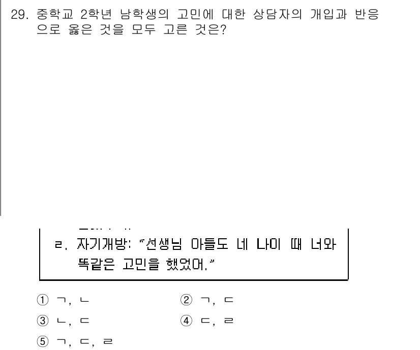 청소년상담사_1급(2교시)(구) 2018년 29번 - 해당 자격증의 핵심 개념을 묻는 객관식 문제