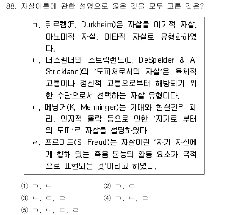 청소년상담사_1급(2교시)(구) 2018년 88번 - 프로이트는 '자기' 개념을 통해 개인의 심리적 발달을 설명하며, 개인의 ... 에 관한 핵심 기출문제