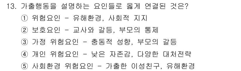 청소년상담사_1급(2교시)(구) 2019년 13번 - 해당 자격증의 핵심 개념을 묻는 객관식 문제