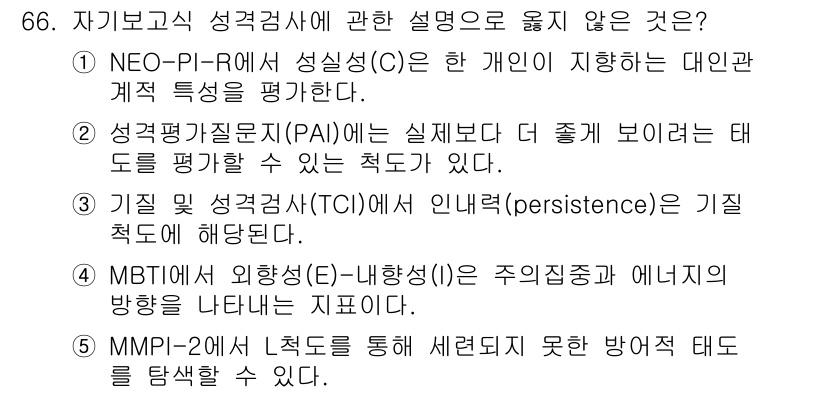 청소년상담사_2급(1교시)(구) 2015년 66번 - 해당 자격증의 핵심 개념을 묻는 객관식 문제