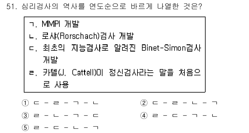청소년상담사_2급(1교시) 2016년 53번 - 카텔(J. Cattell)이 정신검사라는 용어를 처음 사용한 시점은 20... 에 관한 핵심 기출문제