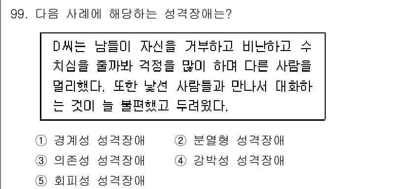 청소년상담사_2급(1교시) 2018년 99번 - 해당 자격증의 핵심 개념을 묻는 객관식 문제