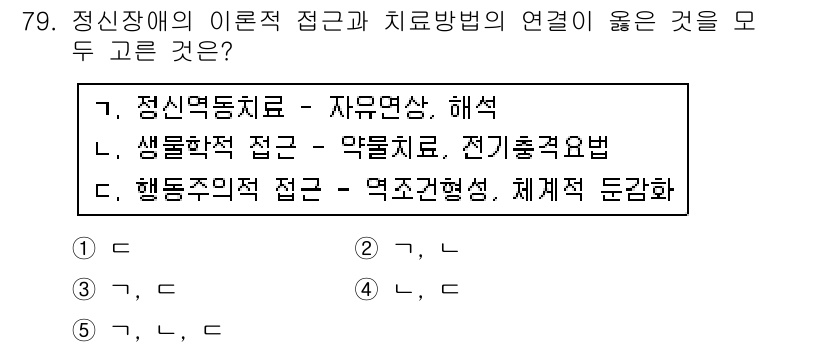 청소년상담사_2급(1교시)(구) 2019년 79번 - 정신장애의 이론적 접근은 특정 문제를 이해하고 해결하기 위한 기초를 제공... 에 관한 핵심 기출문제