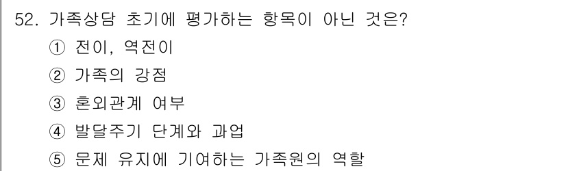 청소년상담사_2급(2교시)(구) 2016년 52번 - 해당 자격증의 핵심 개념을 묻는 객관식 문제