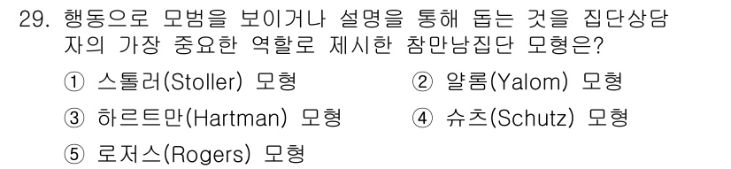 청소년상담사_2급(2교시) 2016년 29번 - 해당 자격증의 핵심 개념을 묻는 객관식 문제