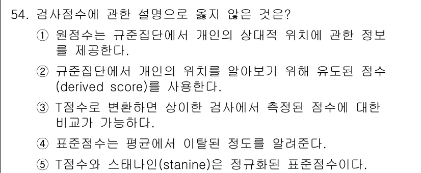 청소년상담사_3급(1교시) 2016년 54번 - 해당 자격증의 핵심 개념을 묻는 객관식 문제