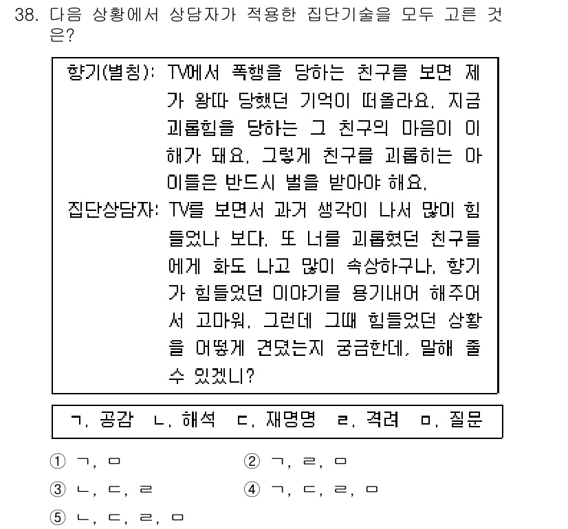청소년상담사_3급(1교시) 2017년 38번 - 친구의 비유적 표현을 활용하여 감정의 내용을 명확히 전달함으로써, 상대방... 에 관한 핵심 기출문제