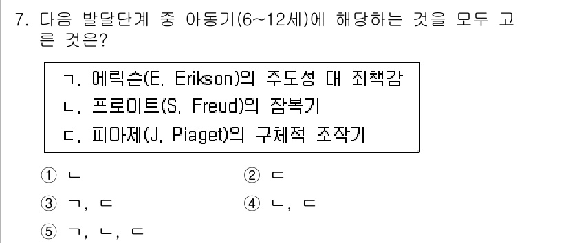 청소년상담사_3급(1교시) 2019년 7번 - 에릭슨(Erikson)의 주도성 대 죄책감 단계는 6-12세 아동의 사회... 에 관한 핵심 기출문제