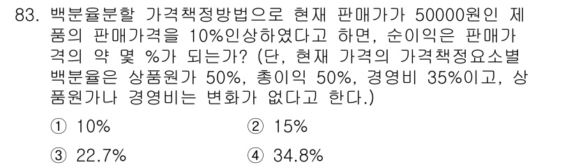 화훼장식기사 2016년 83번 - 해당 자격증의 핵심 개념을 묻는 객관식 문제