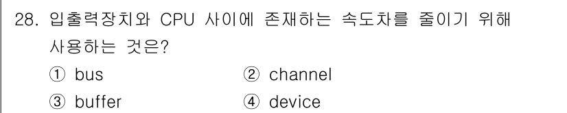 전파전자기능사(구) 2016년 28번 - 정답은 2번 채널입니다. 채널은 데이터 전송 경로를 제공하여 입력 장치와... 에 관한 핵심 기출문제