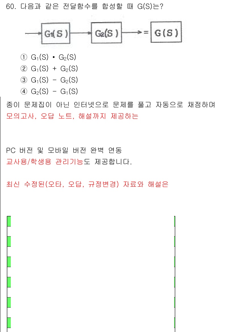 전파전자기능사(구) 2016년 60번 - 주어진 문제에서 전파 전자기기 관련 회로의 전송 함수를 구하는 것이므로,... 에 관한 핵심 기출문제