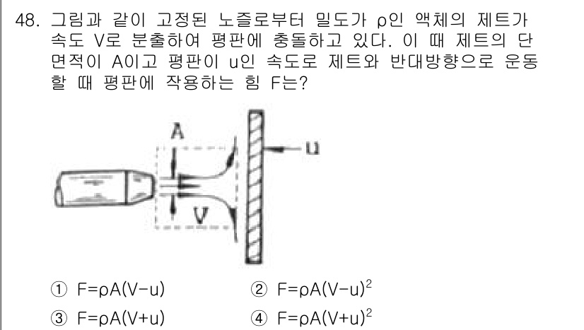 일반기계기사 2019년 48번 - 이 문제에서 제시된 유체의 흐름은 베르누이의 원리에 근거하고 있습니다. ... 에 관한 핵심 기출문제