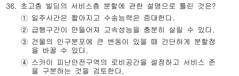 승강기기사 2019년 37번 - . 스키 피난전용구역의 로비공간을 설정하고 서비스를 존중하는 것을 검토한... 에 관한 핵심 기출문제